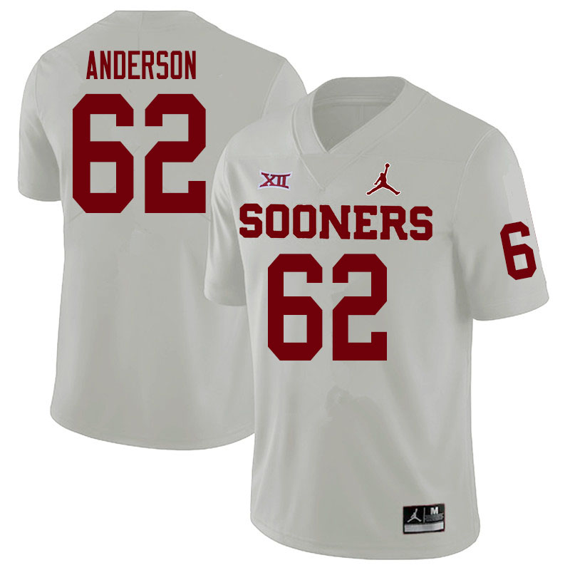 Oklahoma Sooners #62 Nate Anderson College Football Jerseys Sale-White